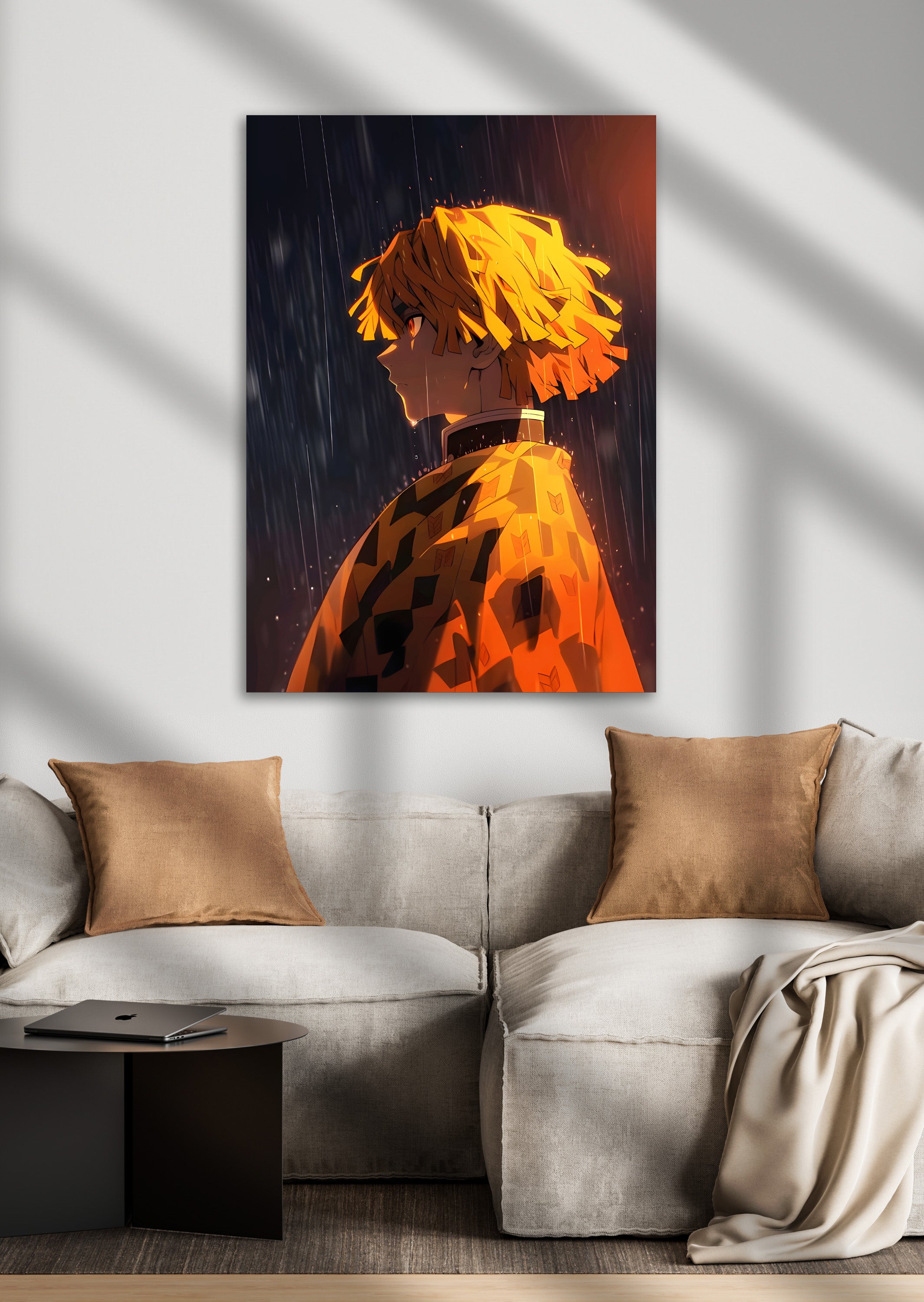 Zenitsu Agatsuma Kimetsu No Yaiba Anime Metal Poster