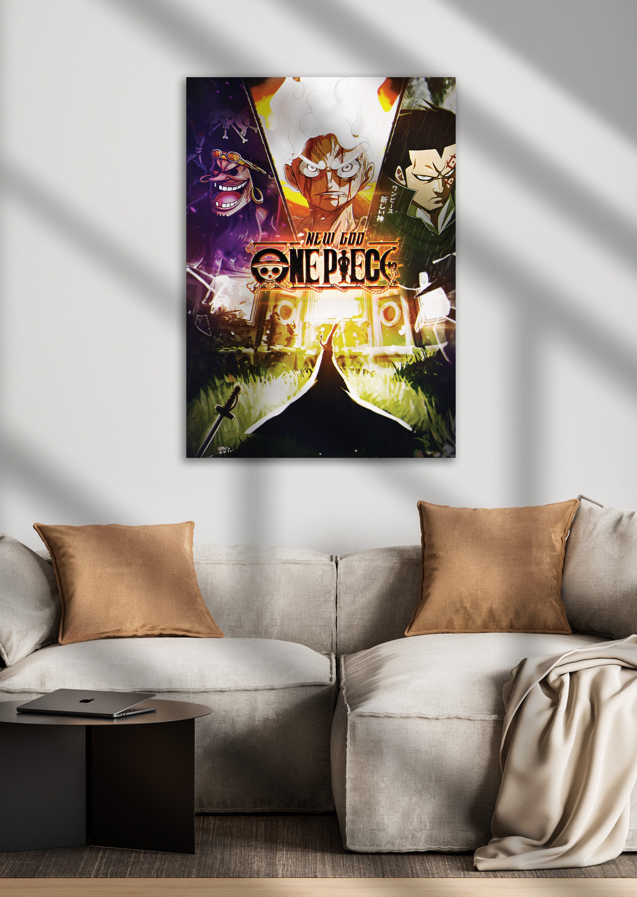 Blackbeard, Luffy Gear 5, Dragon, and Imu Anime Metal Poster