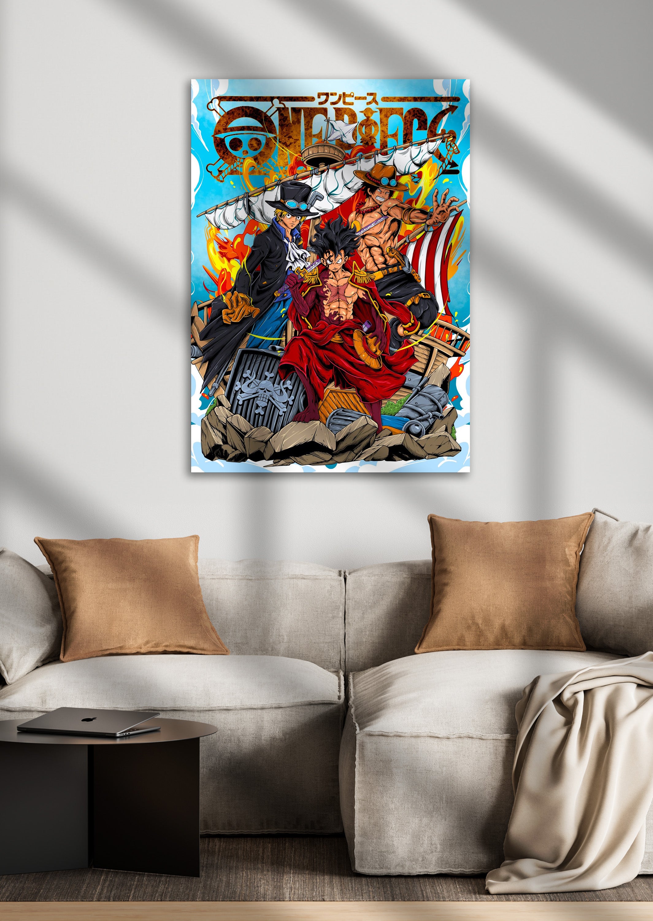 Luffy, Ace & Sabo One Piece Anime Metal Poster | Brothers Forever