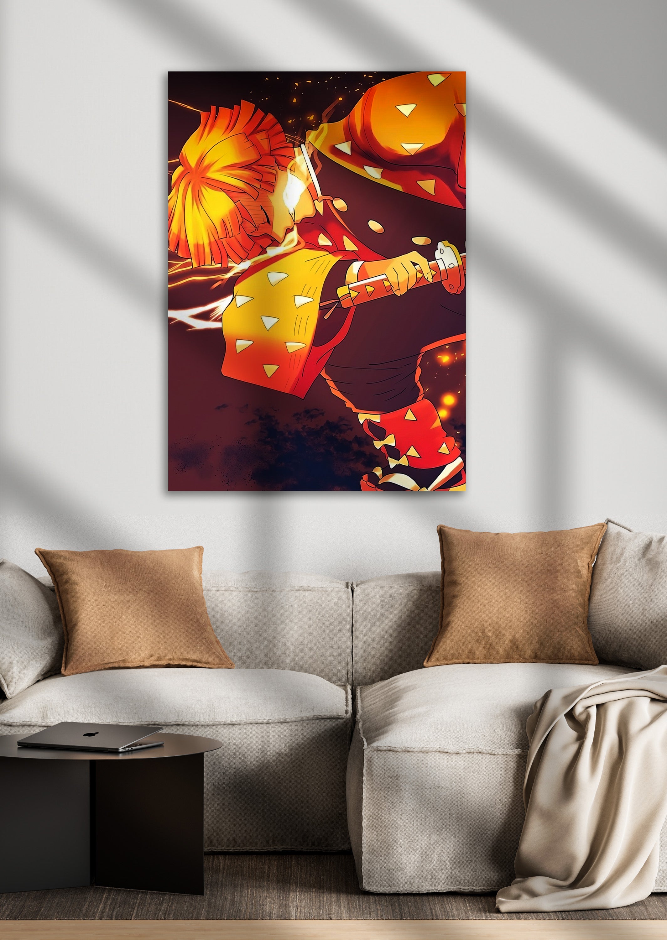 Zenitsu Agatsuma Demon Slayer  Anime Metal Poster