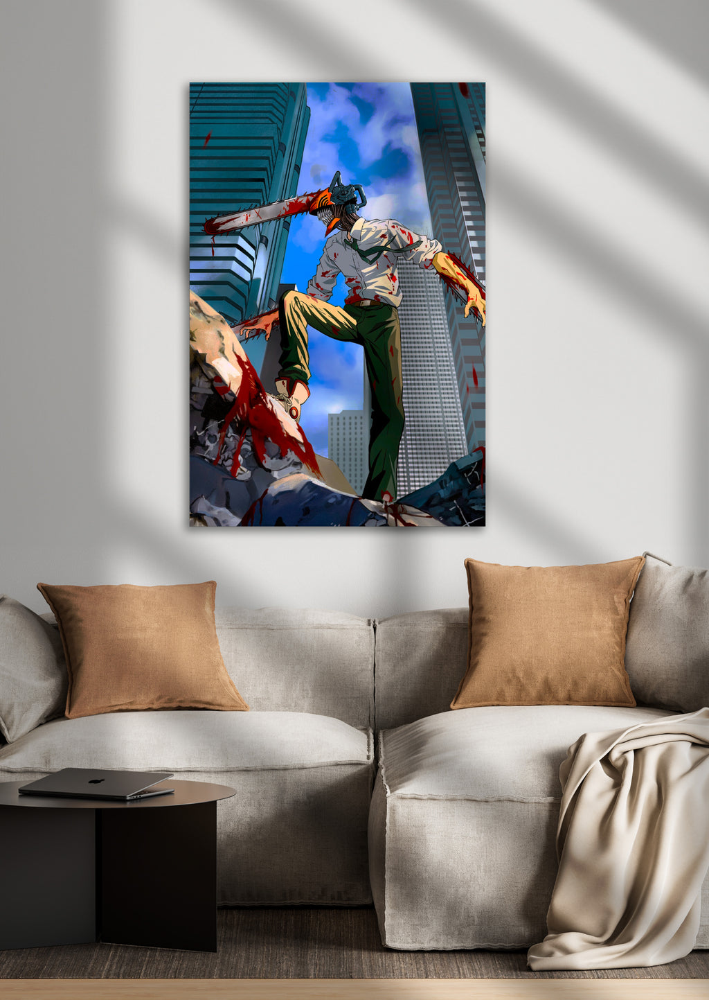 Chainsaw Man Denji and Pochita Anime Metal Poster