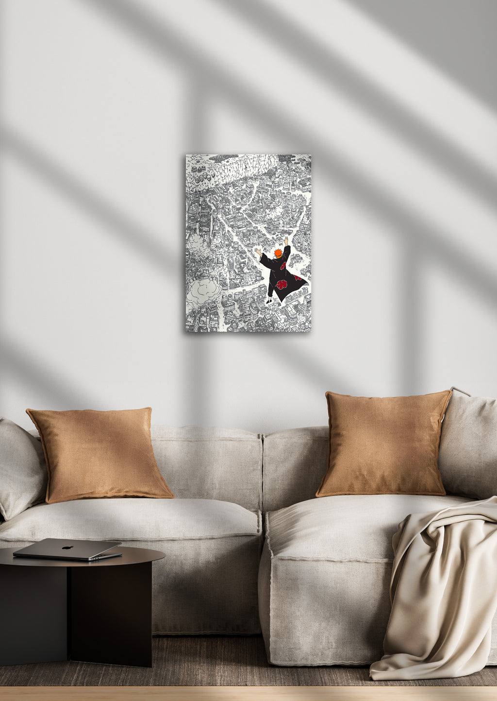 Akatsuki Pain attacks Leaf Village - Naruto Shippuden Anime Metal Poster