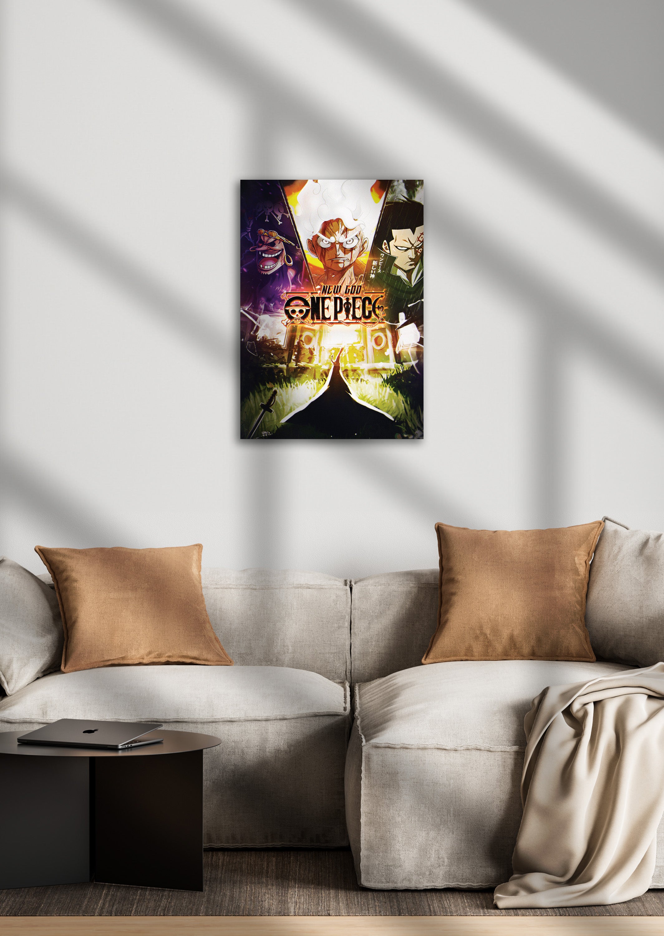 Blackbeard, Luffy Gear 5, Dragon, and Imu Anime Metal Poster
