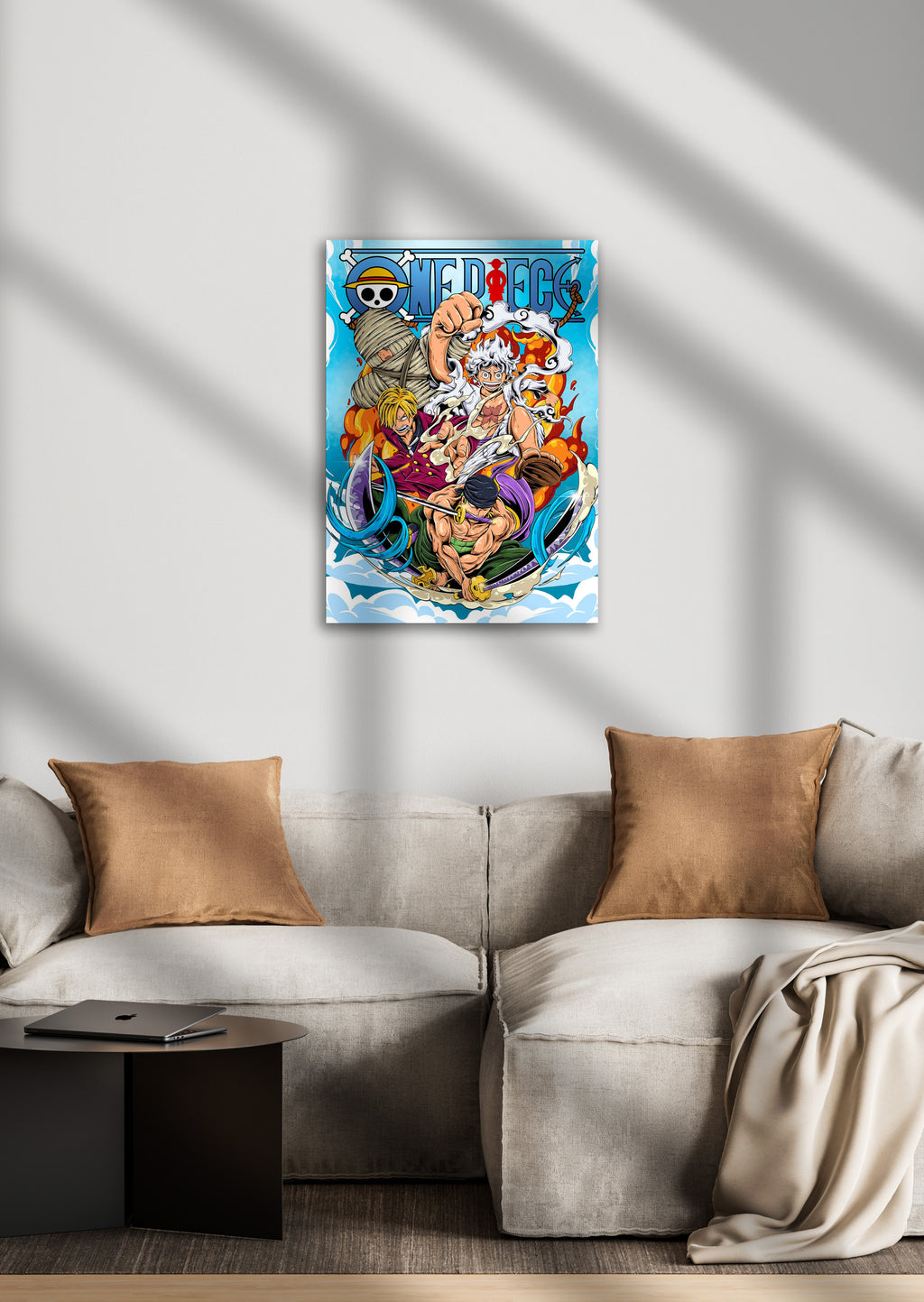 Luffy, Zoro & Sanji One Piece Anime Metal Poster | Legendary Trio of Pirates