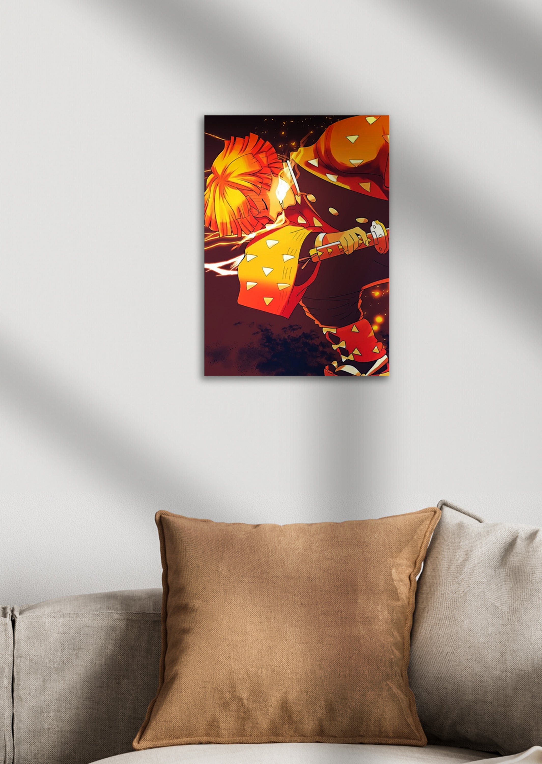 Zenitsu Agatsuma Demon Slayer  Anime Metal Poster