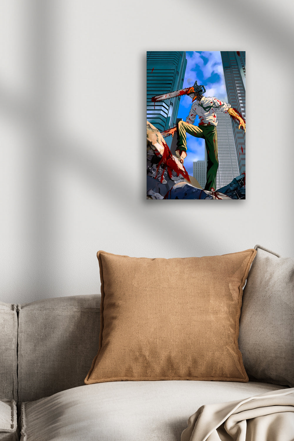 Chainsaw Man Denji and Pochita Anime Metal Poster