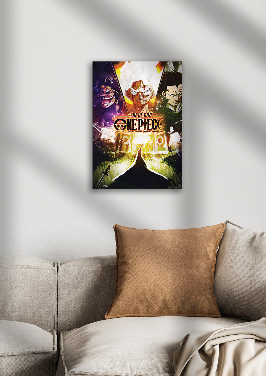 Blackbeard, Luffy Gear 5, Dragon, and Imu Anime Metal Poster