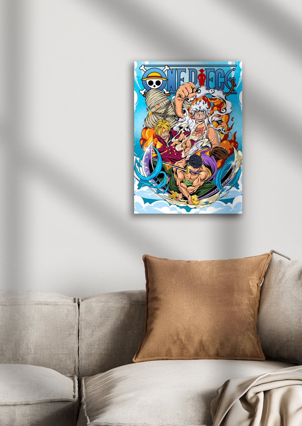 Luffy, Zoro & Sanji One Piece Anime Metal Poster | Legendary Trio of Pirates