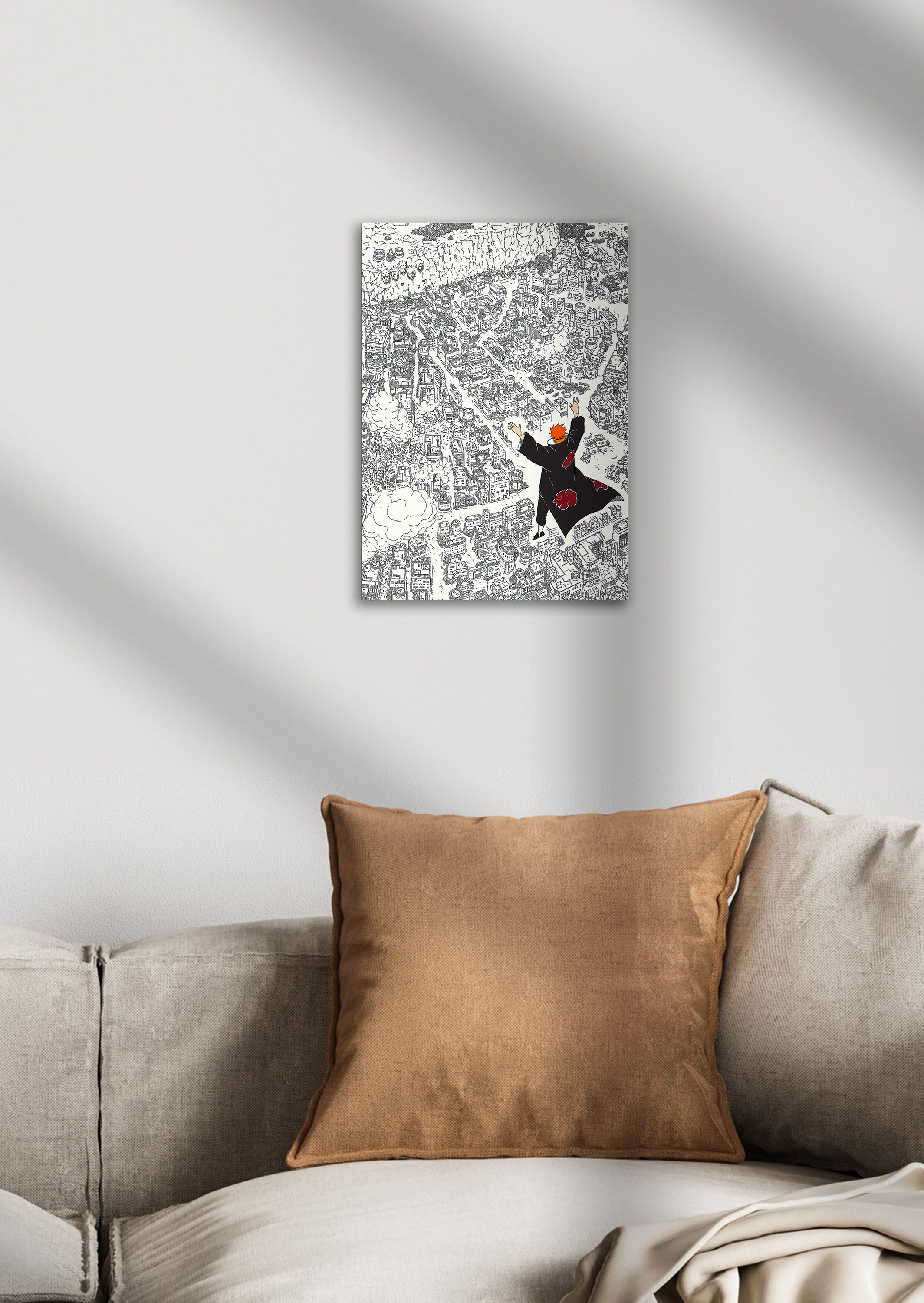 Akatsuki Pain attacks Leaf Village - Naruto Shippuden Anime Metal Poster