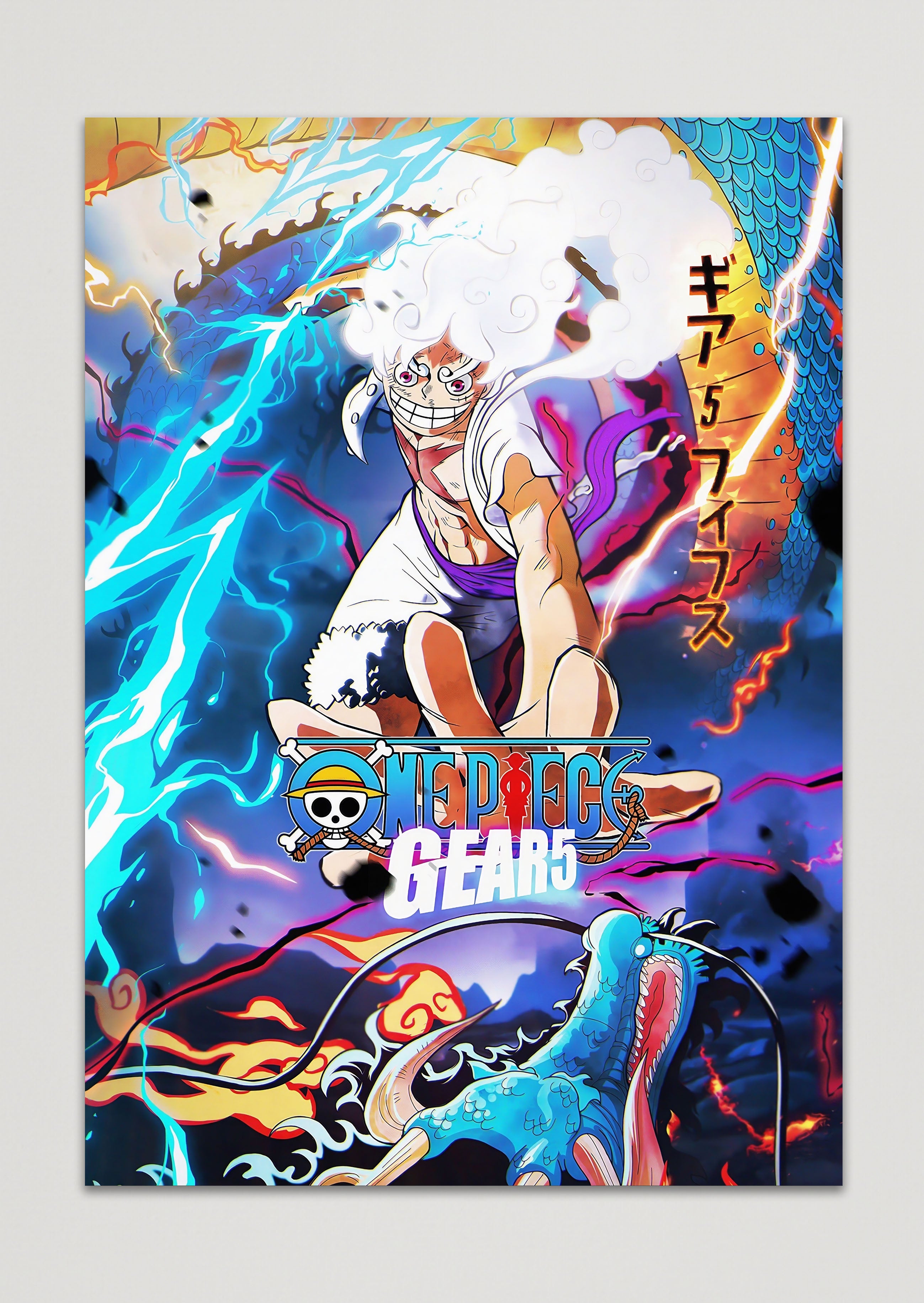 Monkey D Luffy Gear 5 One Piece Anime Metal Poster