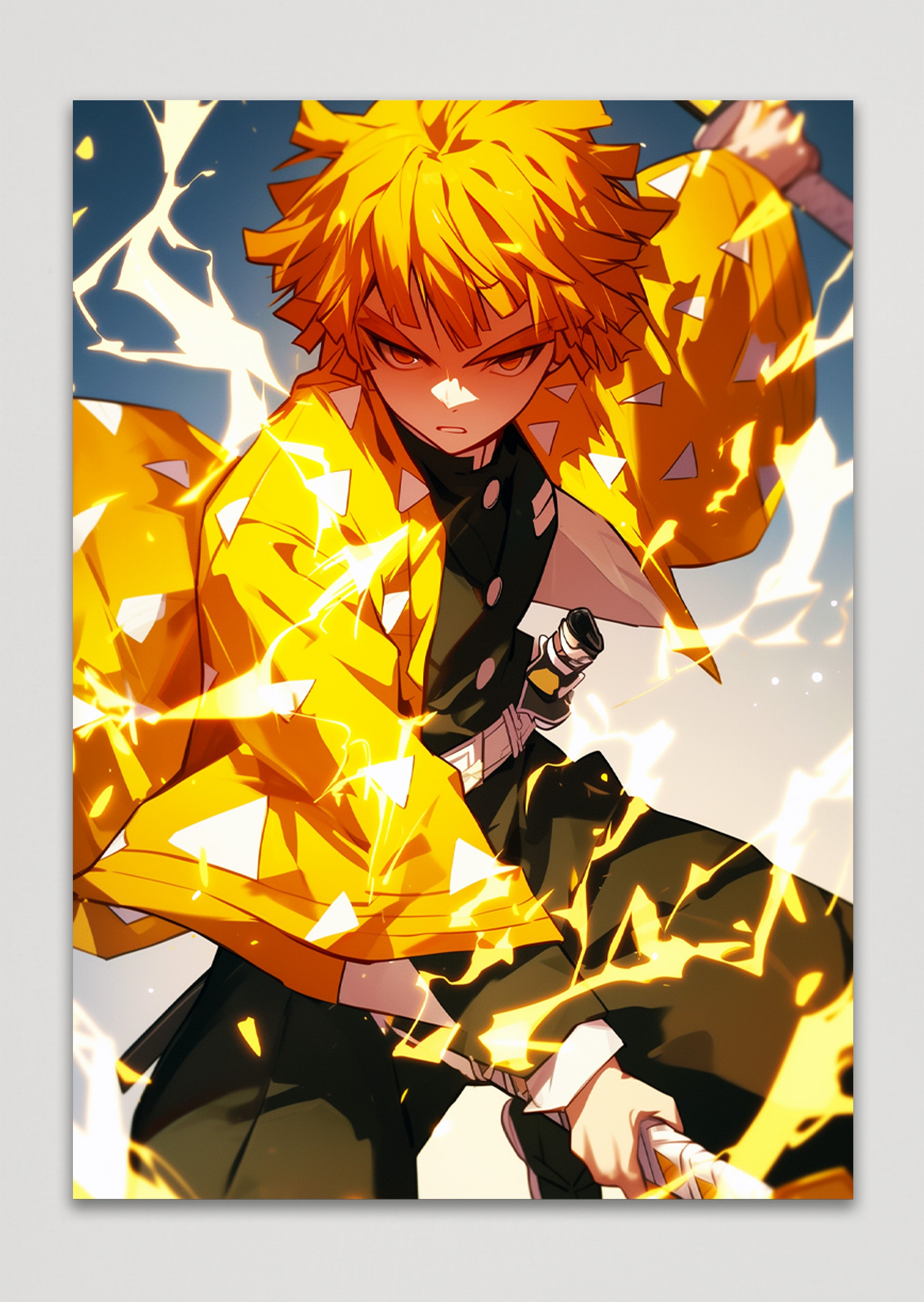 Demon Slayer Zenitsu Agatsuma Anime Metal Poster