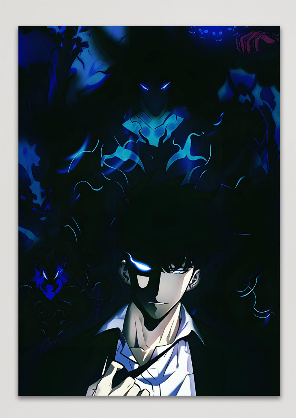 Solo Leveling Sung Jin Woo Shadow Monarch Anime Metal Poster
