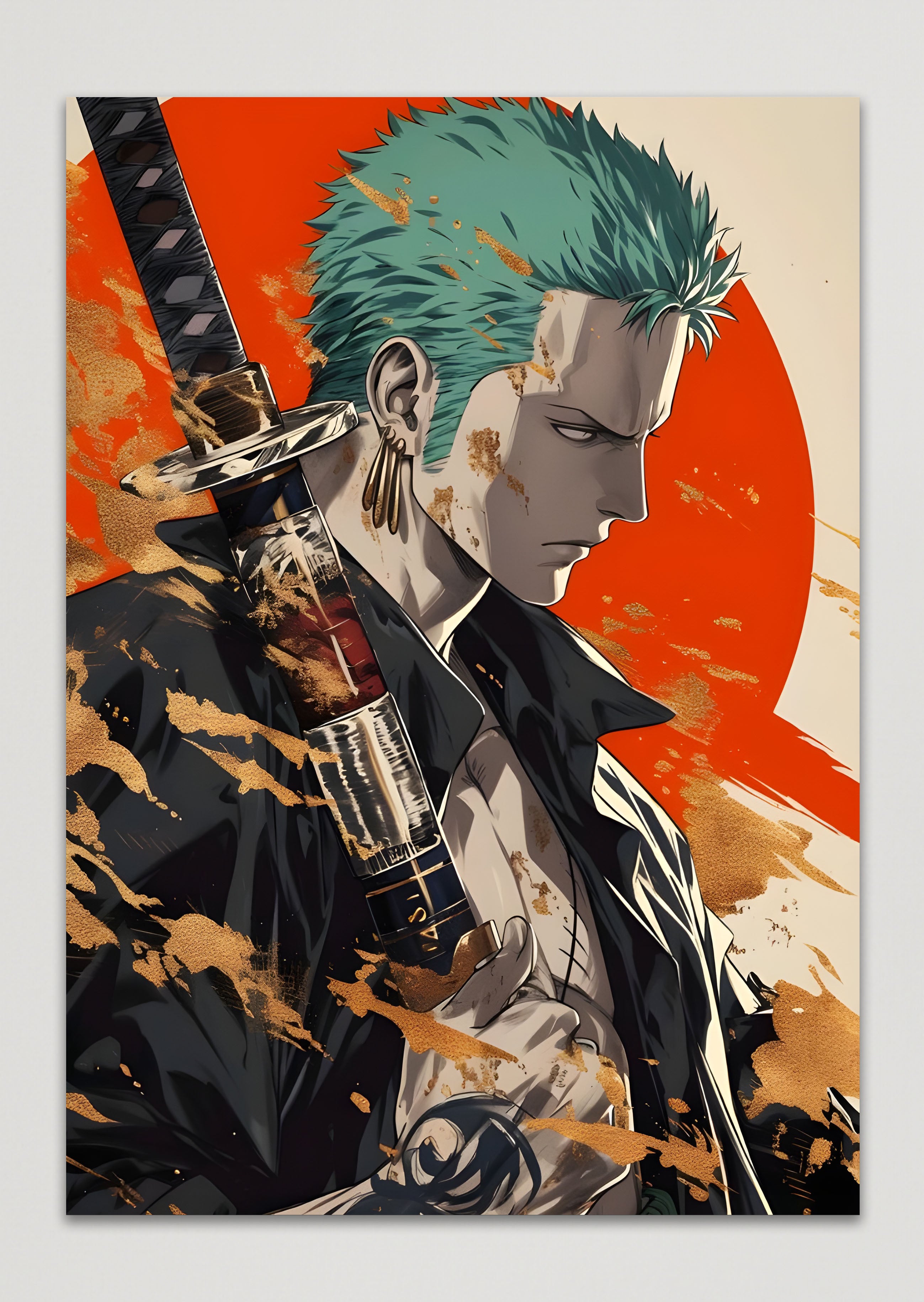 Roronoa Zoro With Sword One Piece Anime Metal Poster
