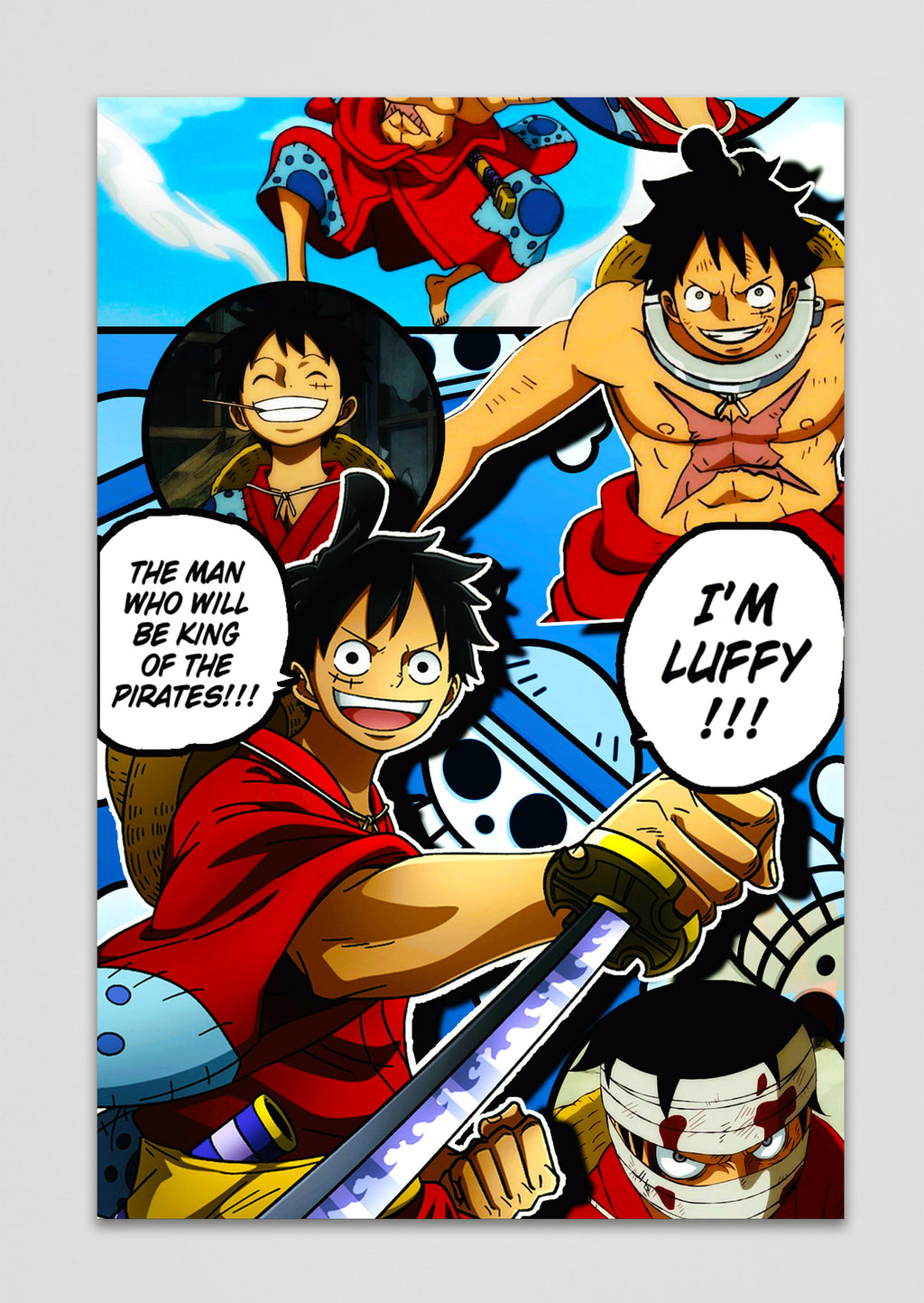 Monkey D Luffy King of Pirates One Piece Anime Metal Poster
