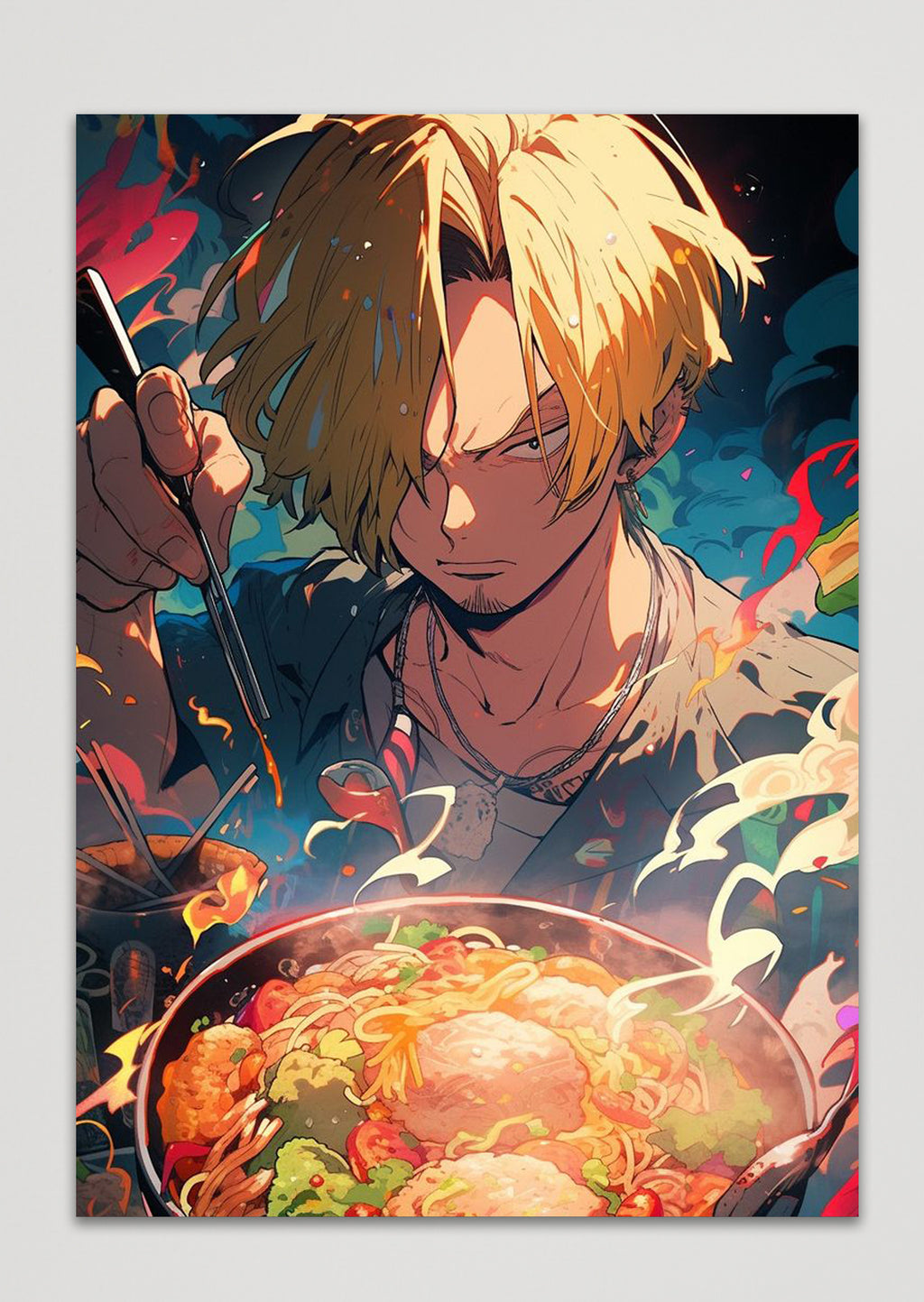 Vinsmoke Sanji X Ramen One Piece Anime Metal Poster