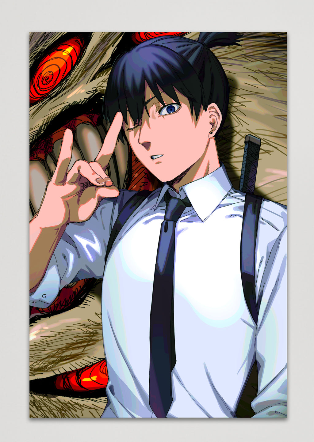 Chainsaw Man Aki Hayakawa Anime Metal Poster