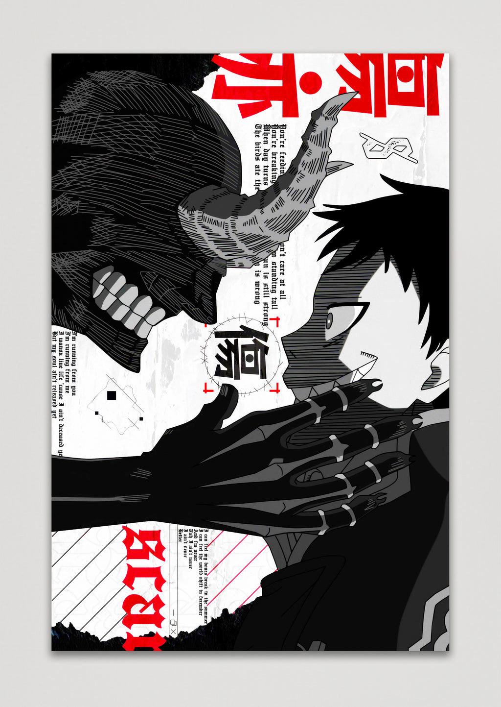Shinra Kusakabe Fire Force Anime Metal Poster