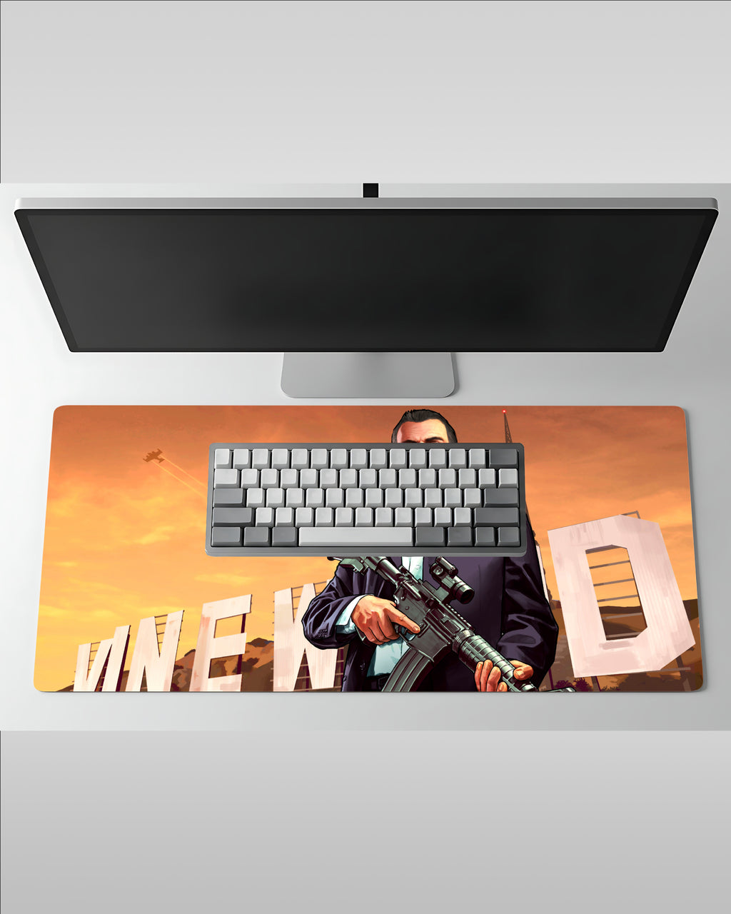 Michael Desk Mat – City Vibe Gamer Mouse Pad  Large 58 × 28 cm Smooth Surface Desk Mat