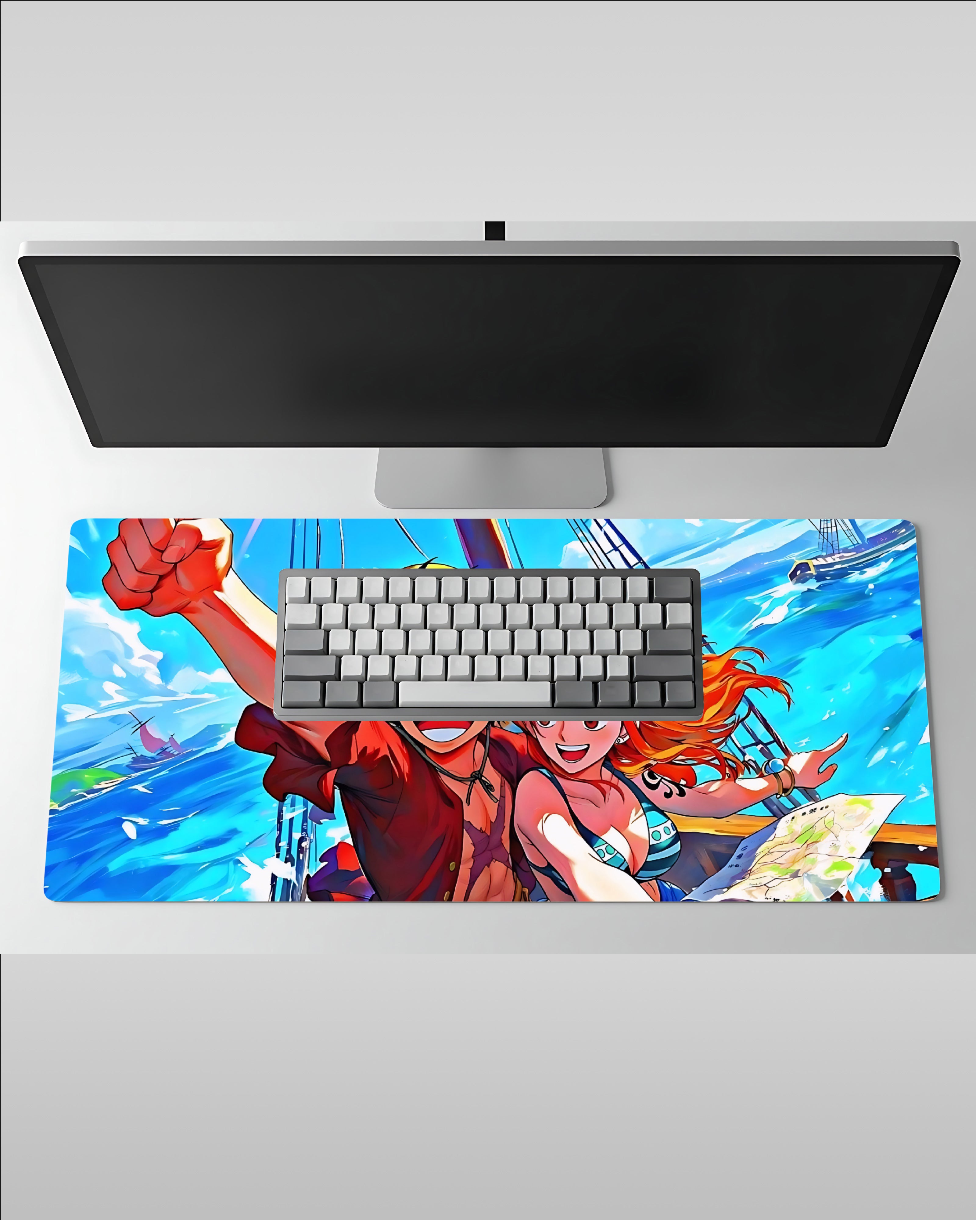 One Piece – Luffy and Nami  Anime Vibe Gaming Pad  58 × 28 cm Mat