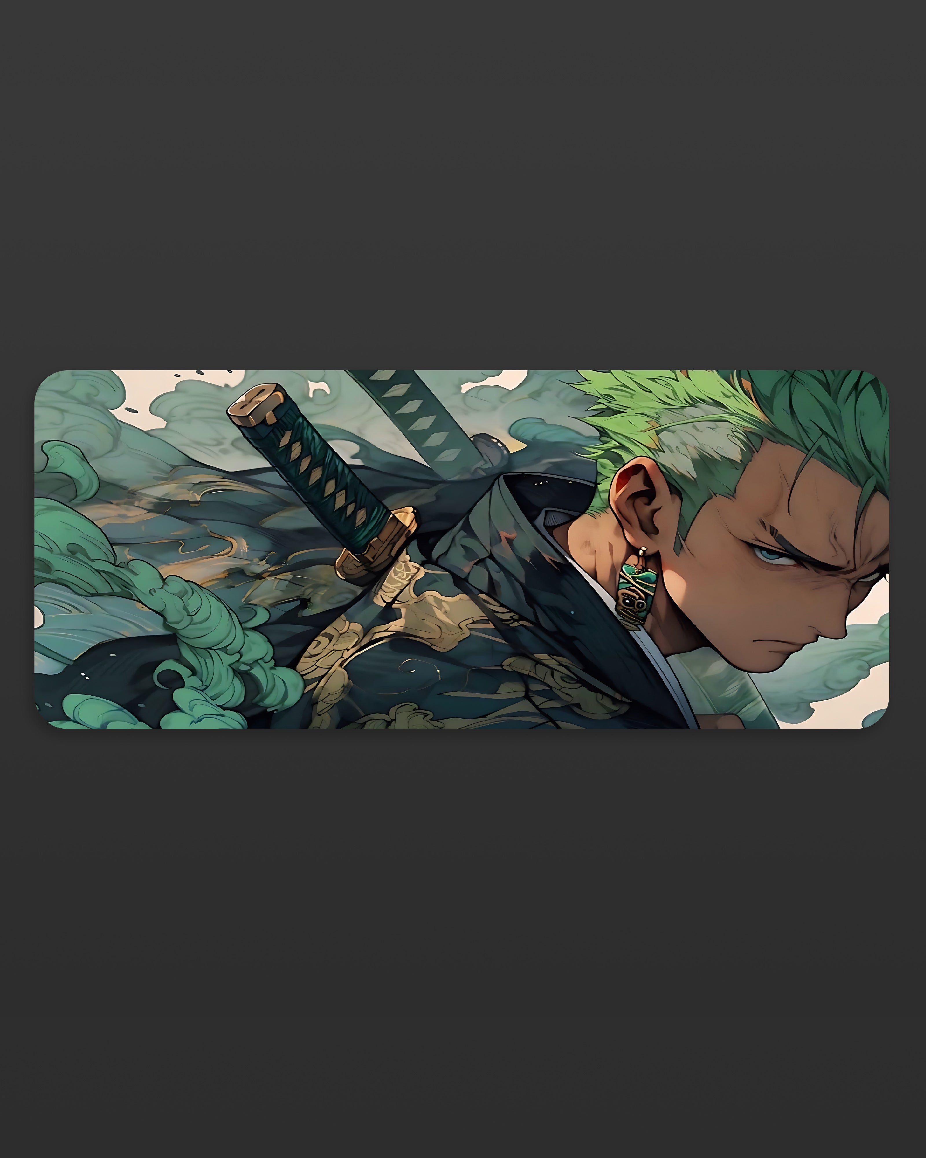 One Piece Zoro Blade Focus Desk Mat – Swordsman Vibe Gaming Pad  58 × 28 cm Desk Surface