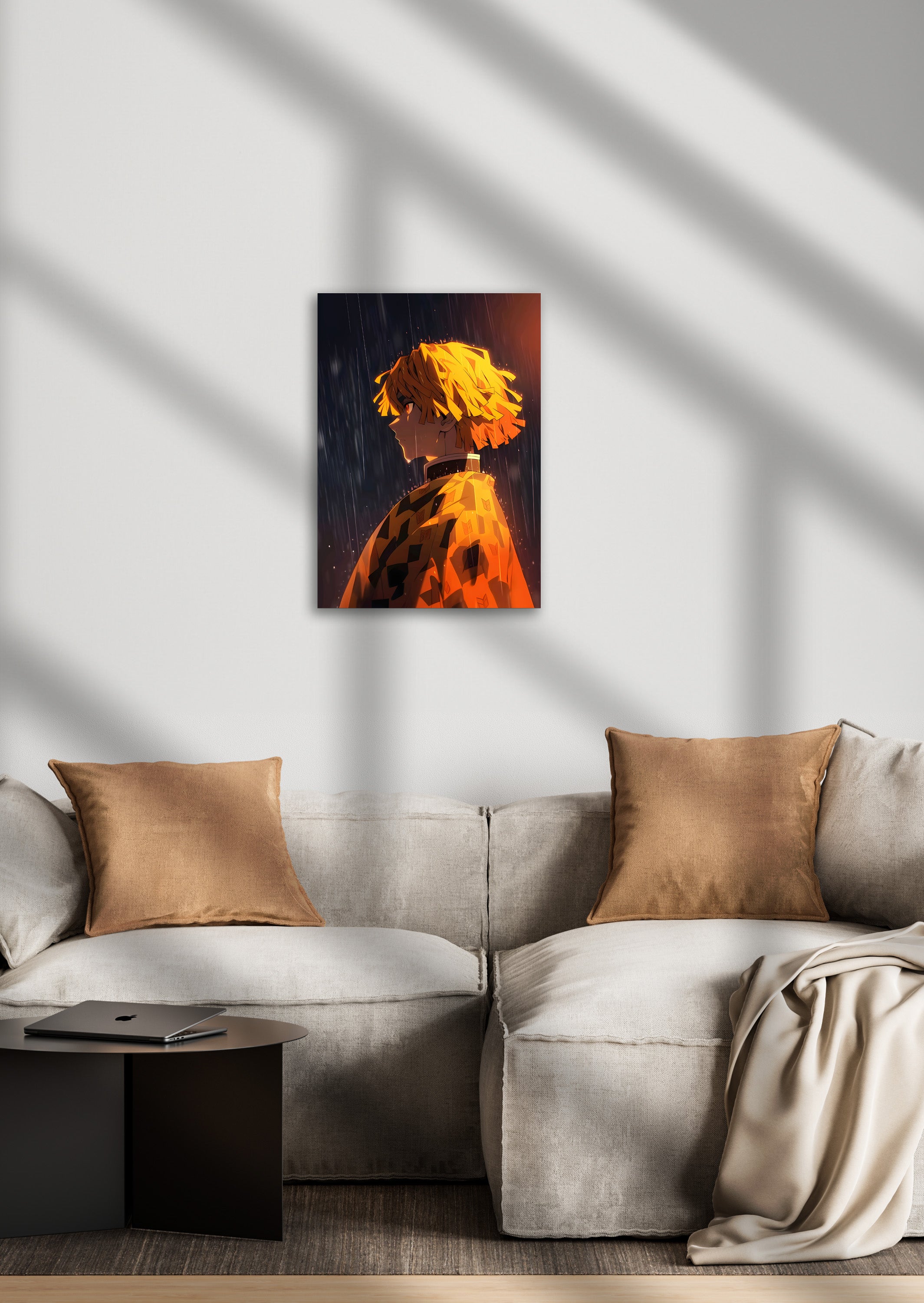 Zenitsu Agatsuma Kimetsu No Yaiba Anime Metal Poster