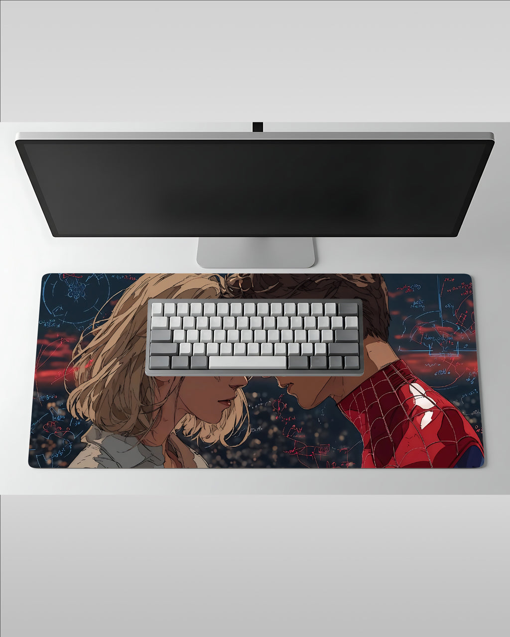 Spiderman and Gwen Web Vibe Desk Mat – Neon Hero Gaming Pad  58 × 28 cm Desk Surface