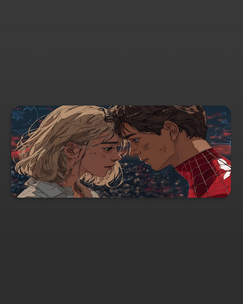 Spiderman and Gwen Web Vibe Desk Mat – Neon Hero Gaming Pad  58 × 28 cm Desk Surface