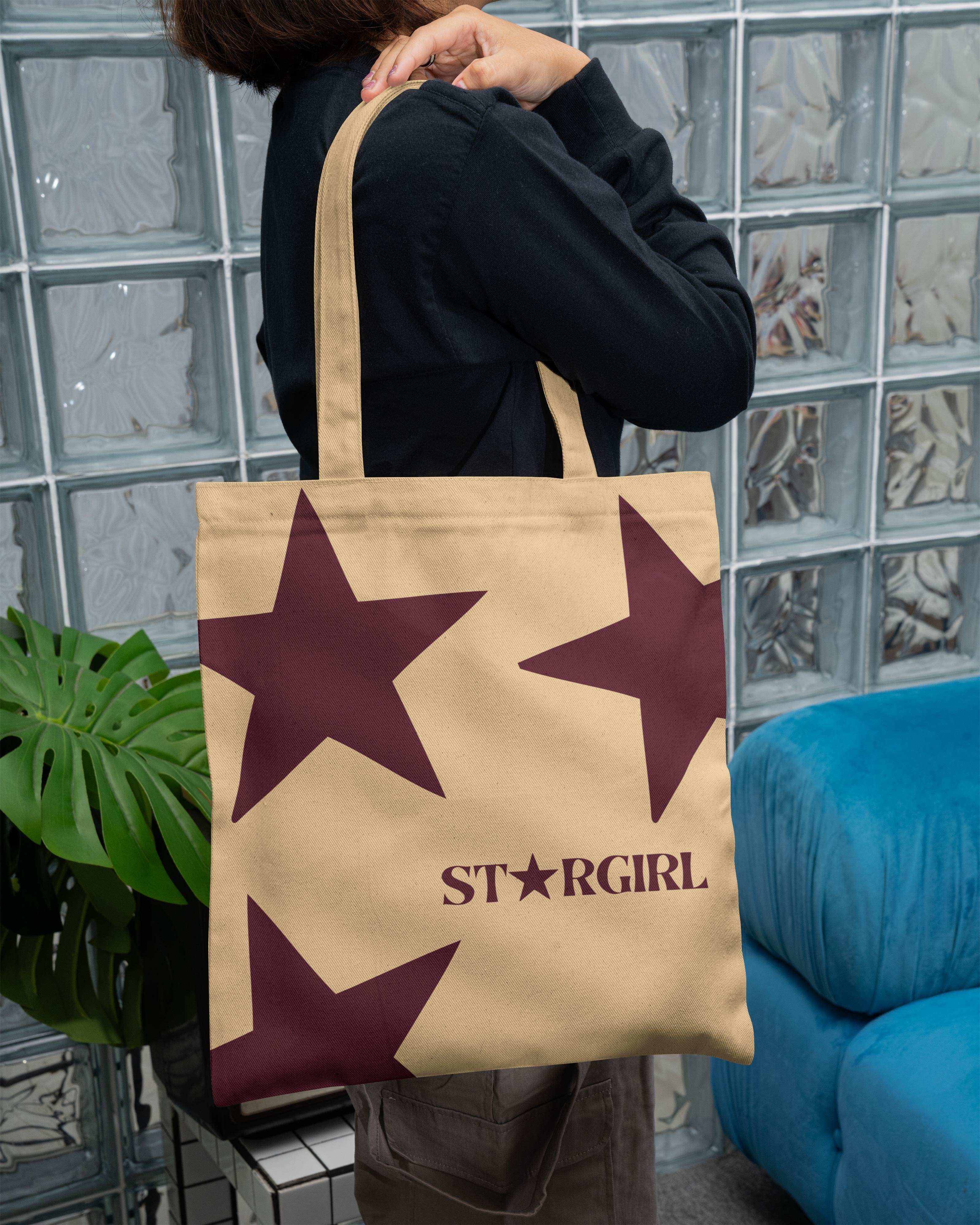 Stargirl Printed Canvas Tote Bag – Aesthetic Minimal Cotton Tote  Reusable Everyday Canvas Shopping Bag (15 x 16 inch, Natural Beige)