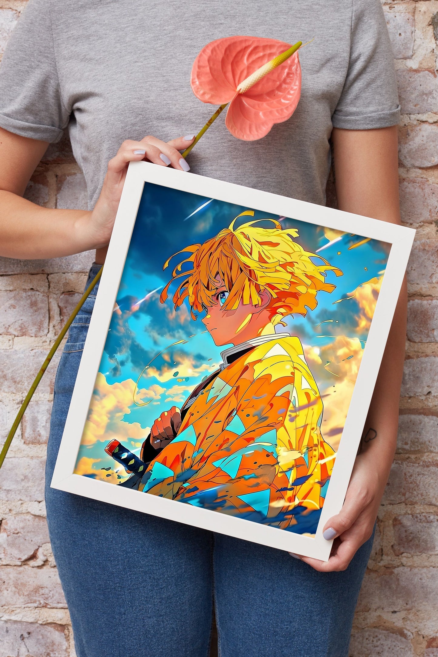 Zenitsu Agatsuma Demon Slayer Anime Wall Poster